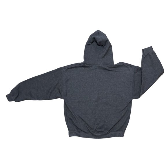 Gildan Heavy Blend Hoodie XL Dark Gray Designs Justice Graphic Sweatshirt Ethos - Picture 2 of 6